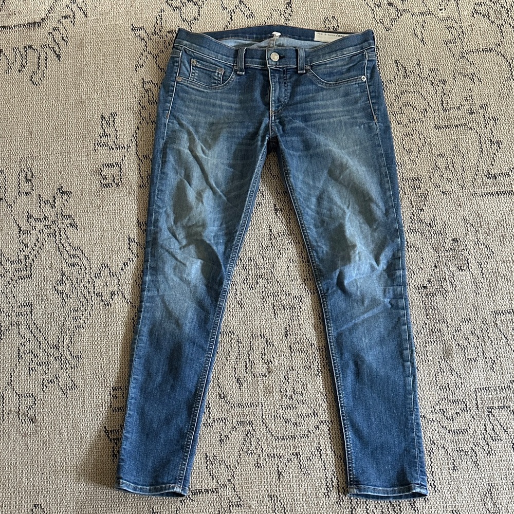 Classic Rag & Bone Women's Mid-Rise Blue Skinny Jeans 29